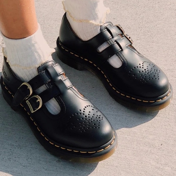 Dr. Martens | Shoes | Dr Martens Womens 8065 Smooth Leather Double Buckle Mary  Jane Black Shoes | Poshmark